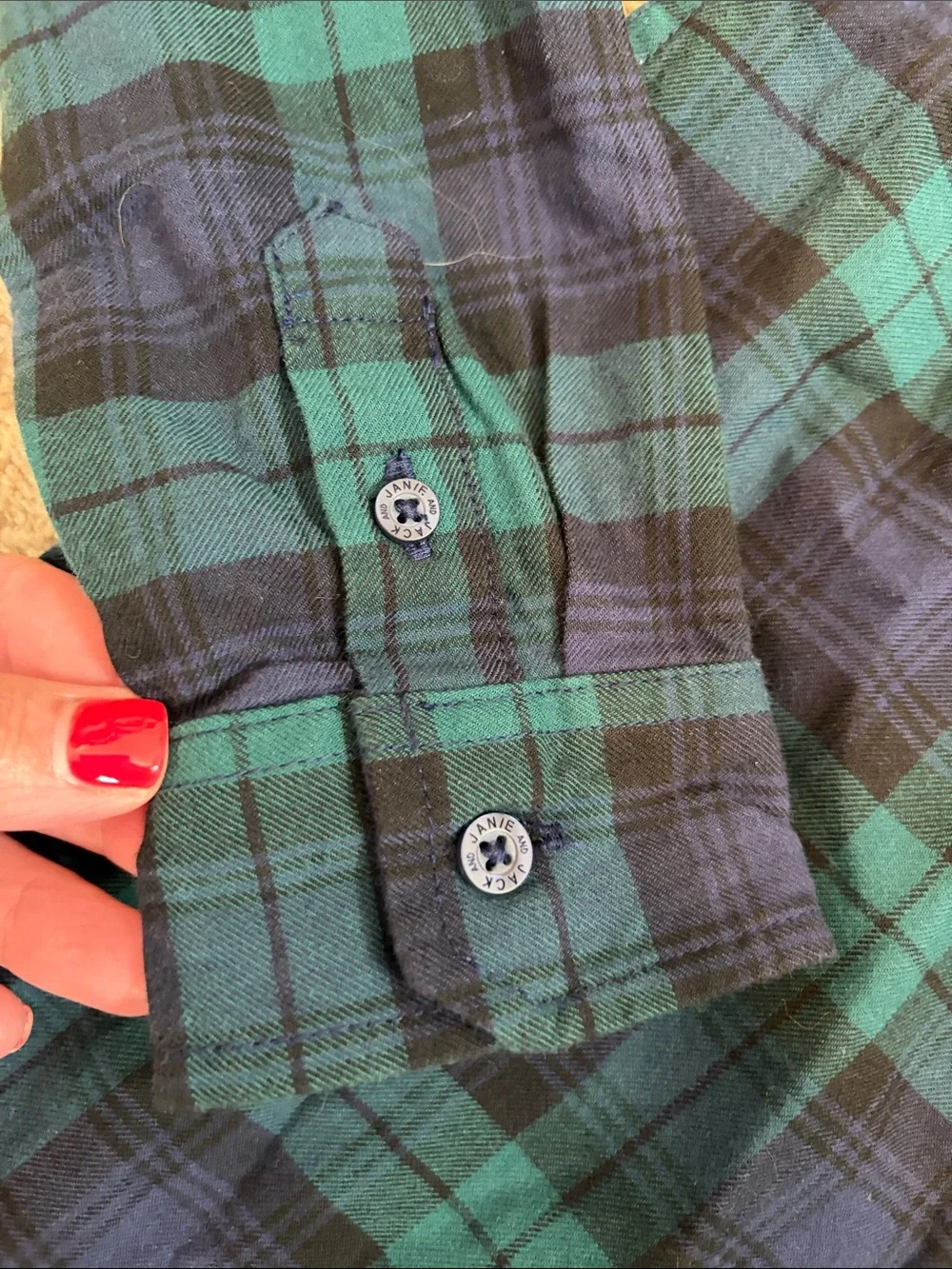 NWT Janie & Jack Blackwatch Plaid  Button-Down Shirt, 10